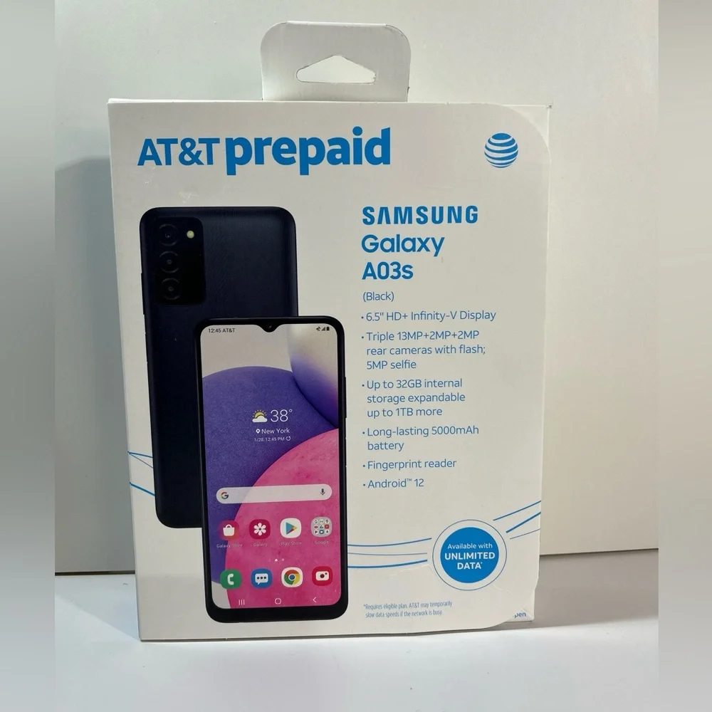 Samsung Galaxy A03s 32GB Black (AT&T) Prepaid Smartphone 6.5